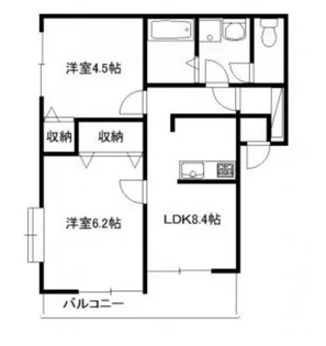 ラ・ボールゴ東光寺【1階】の間取り