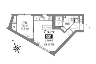 ASTILE市ヶ谷【5階】の間取り