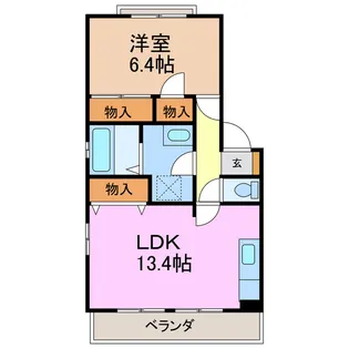リバーサイド滝ノ水【1階】の間取り