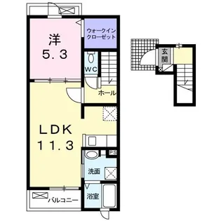 ウッド・ベル D【2階】の間取り