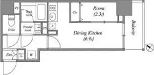 クオリタス日本橋浜町【3階】の間取り