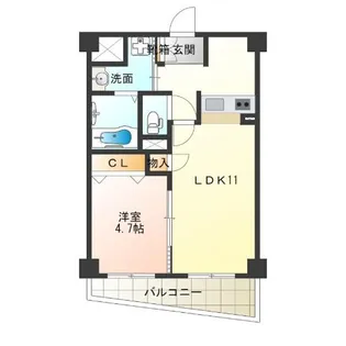 ハイネス岸里【4階】の間取り