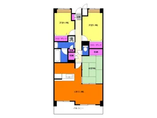 ベルシャイン厚木【1階】の間取り