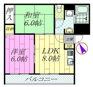 ファミーユコート恩田B棟【3階】の間取り
