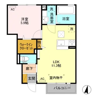 フェルト【1階】の間取り