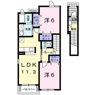 アースリバーA【2階】の間取り