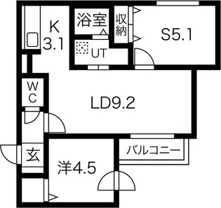 フォースアベニュー美園【3階】の間取り