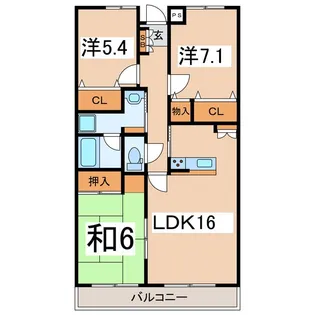 グランヴィ南甲府駅前【8階】の間取り