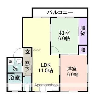 ラプラージュ木下(直川)【1階】の間取り