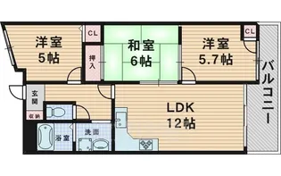 ヌーボー柴原【6階】の間取り
