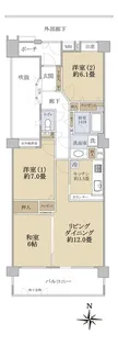 コスモ青葉台シェル・ヴェール 壱番館【6階】の間取り