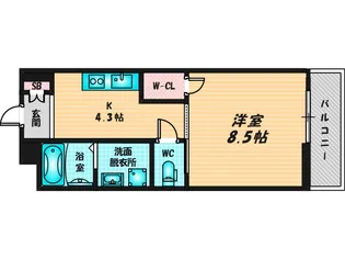 シャーメゾンオーク八戸ノ里【2階】の間取り