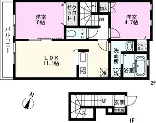 ウェル草加【2階】の間取り