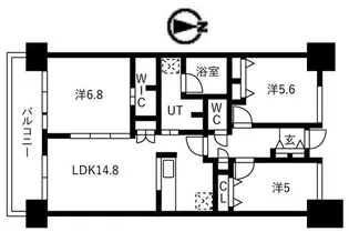 シティコート目黒【3階】の間取り