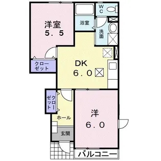 サンローズB【1階】の間取り
