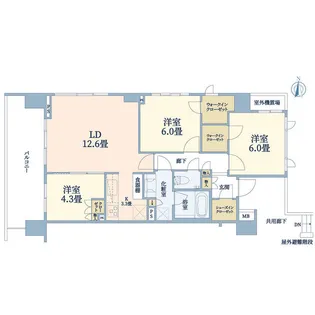 クレッセント矢向センティア【5階】の間取り