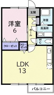 ニューエルディムMINAMI【1階】の間取り
