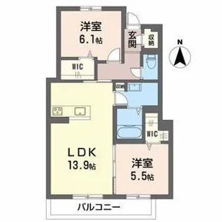 ガーデンプレス江森【2階】の間取り