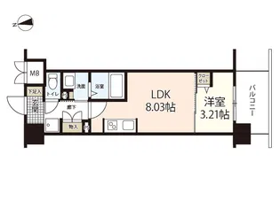 エスポワールI【9階】の間取り