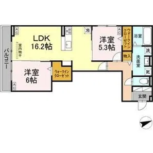ルヴィータ広瀬【2階】の間取り