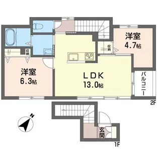 シャーメゾン西国分寺【2階】の間取り