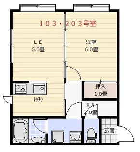 メイプル拾九番館【1階】の間取り