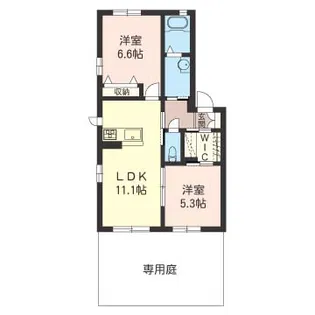 コンフォート吉岡【1階】の間取り
