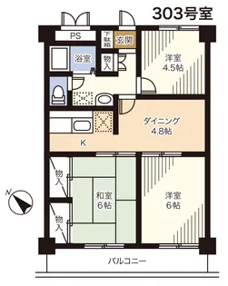 サン・ハイツ田中【3階】の間取り
