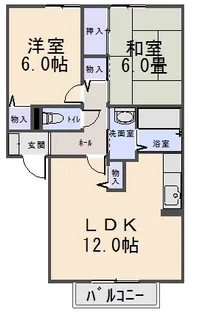 エスポワール大友【2階】の間取り