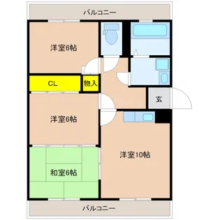 旭ホール・五代【1階】の間取り