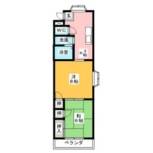 FUKAYAハイツ【4階】の間取り