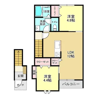 さくらハイツ 2号棟【2階】の間取り