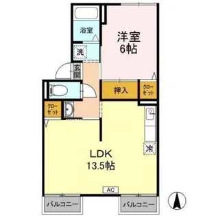岡山県岡山市南区当新田【アパート】の間取り