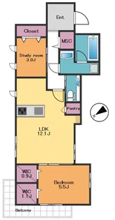 有栖川Heights【3階】の間取り