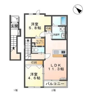 熊本県上益城郡益城町大字惣領【アパート】の間取り