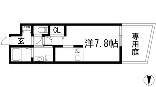 ウェルスクエア池田天神【1階】の間取り