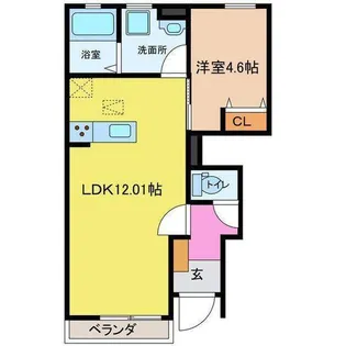 リーブルファイン鷹居【1階】の間取り