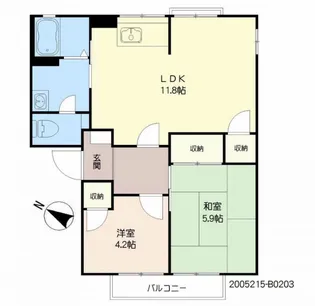ファミール真木 B棟 ♯【2階】の間取り