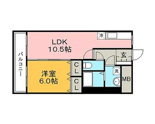 サンライズ東櫛原【1階】の間取り