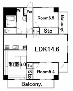 ヴィラシーボルト【4階】の間取り