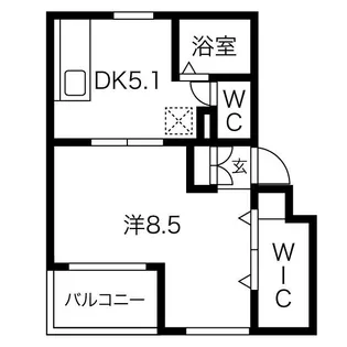 1LDKの間取り画像