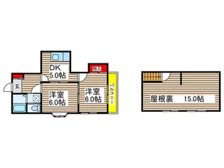 タウンコート藤原【2階】の間取り