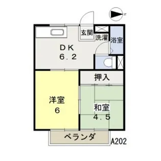 コーポ山陽A棟【2階】の間取り