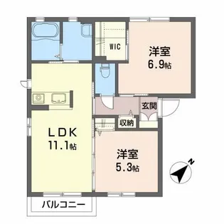 パピヨン【1階】の間取り