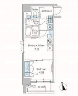 東京都中央区日本橋兜町【マンション】の間取り