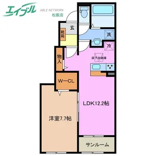 カリーノ リヴェルタ【1階】の間取り