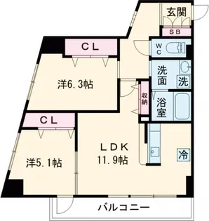 氷川台レジデンス【3階】の間取り