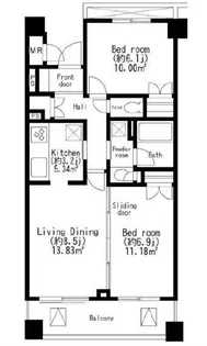 レジディア世田谷弦巻【5階】の間取り