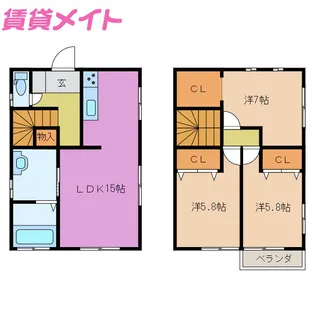 三重県桑名市大字東方【一戸建】の間取り