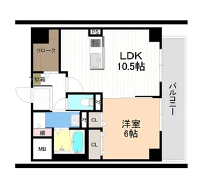 1LDKの間取り画像